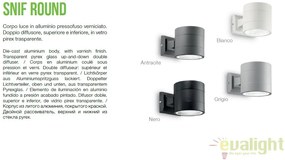 Aplica moderna iluminat exterior IP54 SNIFSNIF AP1 ROUND BIANCO 144283