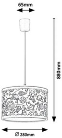 Lustră pe cablu E27/40W/230V albastră Rabalux