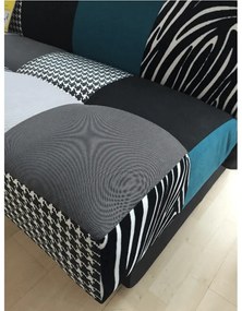 Canapea, textil turcoaz/gri/neagră, ALABAMA