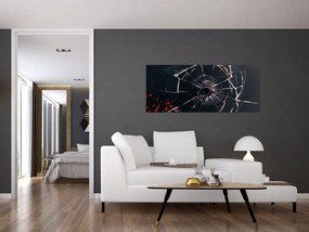 Tablou abstract - sticla spartă (120x50 cm)