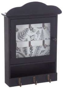 Cutie pentru chei Caorle, lemn, negru, 28 x 5 x 18 cm