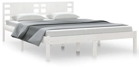 3104219 vidaXL Cadru de pat, alb, 140x200 cm, lemn masiv de pin