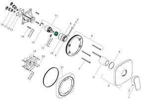 Baterie dus parte vizibila, Hansgrohe, Logis, Crom