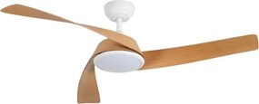 ZEVENTI - Ventilator de tavan LED AERYS, 24W, 230V, Wi‑Fi Tuya, alb/stejar + telecomandă