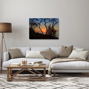 Tablou pe sticlă cu apus de soare (70x50 cm)