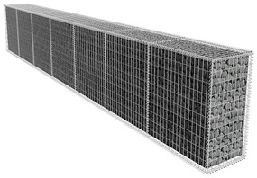 vidaXL Perete gabion cu capac, 600 x 50 x 100 cm, oțel galvanizat
