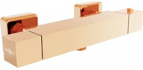 Mexen Cube baterie de duș termostatică, aur roz - 77200-60