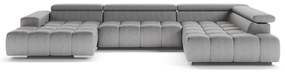 Canapea colțar în formă de U TROPEA, dreapta, gri