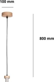 Brilagi - Cablu de alimentare PARTY 1xE27/60W/230V, Ø 10 cm, stejar