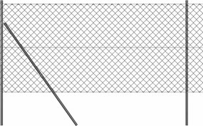 vidaXL Stâlp de gard. Gri 25 x 1,4 m (plasă 60 x 60 mm) Oțel și PVC