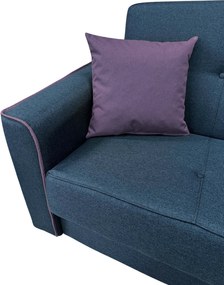 Canapea VERA extensibila, 3 locuri, lada de depozitare, stofa bleumarin + mov, 225x90x90 Bleumarin + Mov, Stofa