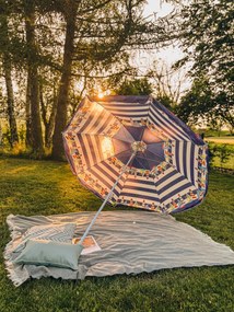 Umbrela de soare alb-albastru, LUMINA 180 cm