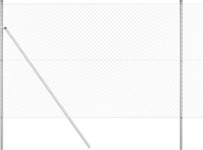 vidaXL Stâlp de gard. Argintiu 10 x 1,5 m (plasă de 40 x 40 mm) Oțel