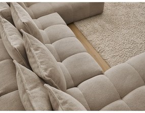 Colțar taupe extensibil/cu spațiu de depozitare cu tapițerie din chenille (cu colț pe partea dreaptă/în formă de "U") Everest – Bobochic Paris