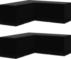 vidaXL Huse mobilier grădină, 2 buc., în L, 12 ocheți, 250x250x90 cm