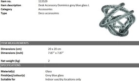 Obiect decorativ LUX Dominico L, diam.20cm gri 113529 HZ