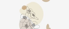 Tablou - Flori bej cu fluture N⁰4 (120x50 cm)
