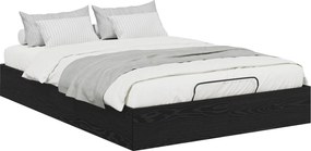 vidaXL Cadru de pat otoman Stejar Negru 193 x 140 x 25 cm