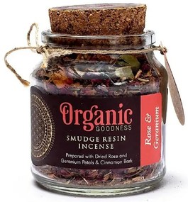 Tămâie organică în pahar, trandafir și mușcată