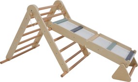 Montessori Triunghiul Pikler 3în1, natural/mix de culori, OPRIN