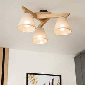 Lustr ANTONIO 3xE14/40W/230V, montaj plafon, stejar