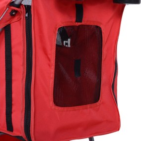 PawHut Cărucior Pliabil pentru Animale de Companie, Design Ergonomic, Roșu, 75x46x94cm | Aosom Romania