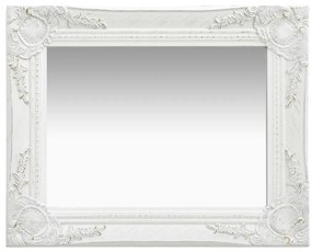 vidaXL Oglindă de perete in stil baroc, alb, 50 x 40 cm