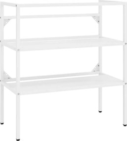 vidaXL Cadru chiuvetă de baie, alb, 79x38x83 cm, fier