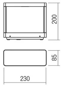 Redo 90580 - Lampă LED de exterior WAKE, 8W, 230V, 3000K, 20 cm, IP65, antracit