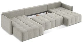 Colțar gri deschis extensibil/cu spațiu de depozitare (în formă de "U") Moku – Makamii