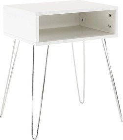 Noptiera LAMEJ, alb, metal, 45x34x58 cm