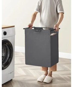 Coș pentru rufe REX, negru/gri