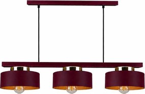 Lustră suspendată pe cablu IGNIA 3xE27/60W/230V vișiniu/auriu