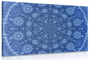 Tablou Mandala ornamentală cu dantelă în culoarea albastră