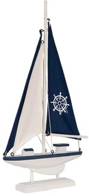 Deco Boat alb/albastru 20/4/37 cm