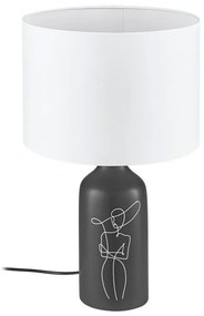 Lampă de masă VINOZA 1xE27/40W/230V albă/neagră Eglo 43823