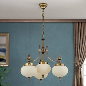 Lustra suspendata eleganta stil clasic Nostalgie 4L patina/ champagne