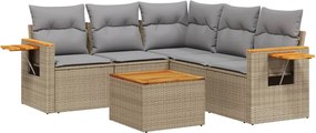 vidaXL Set canapele de grădină cu perne, 6 piese, bej, poliratan