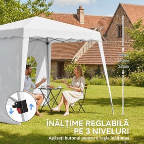 Outsunny Pavilion Pliabil UV50+ cu 2 Părți Laterale Stâlpi Oblici Geantă Transport | Aosom Romania