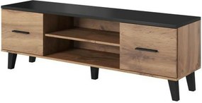 Comoda TV LOTTA, stejar wotan/negru, PAL, 160x40x53 cm