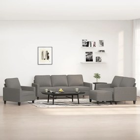 3153698 vidaXL Set de canapele cu perne, 4 piese, gri închis, textil