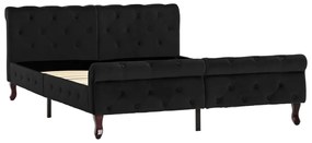 288553 vidaXL Cadru de pat, negru, 140 x 200 cm, catifea