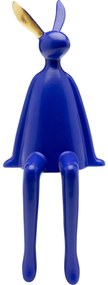 Figurina decorativa  Sitting Rabbit albastru 35cm