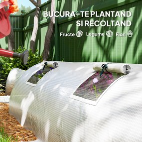 Outsunny Mini Seră Portable Tunel pentru Creșterea Plantelor și Florilor cu Uși Rulabile cu Fermoar, Verde | Aosom Romania