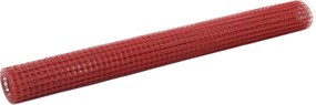 vidaXL Plasă de sârmă găini, roșu, 25 x 1,5 m, oțel cu înveliș PVC