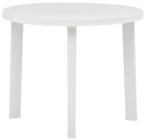 vidaXL Masă de grădină, alb, 89 cm, plastic