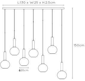 Lustră pe cablu Lucide 45402/07/30 MARIUS 7xE27/40W/230V negru