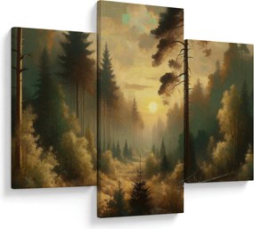 Tablou - Soare strălucind prin pădure (90x60 cm)
