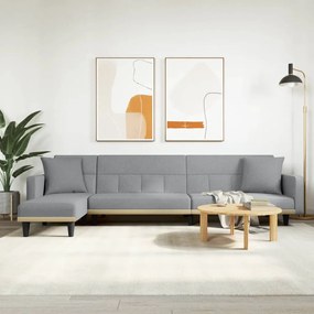 vidaXL Canapea extensibilă în formă de L gri 275x140x70 cm textil