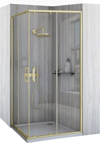 Cabină de duș Rea City 80x100 cm Brush Gold